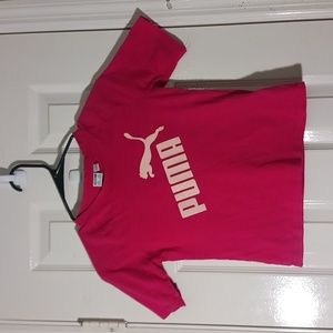 Puma Shirt Top Short-Sleeve Pink Blouse